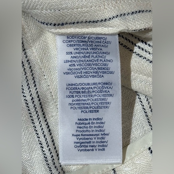 Women's Chaps Striped Cream Linen-Blend Blazer Size 8 Buisness Casual (NWT) - Picture 8 of 8